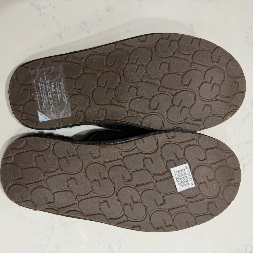 UGG Black Suede Slip-On Slippers - Picture 6 of 7